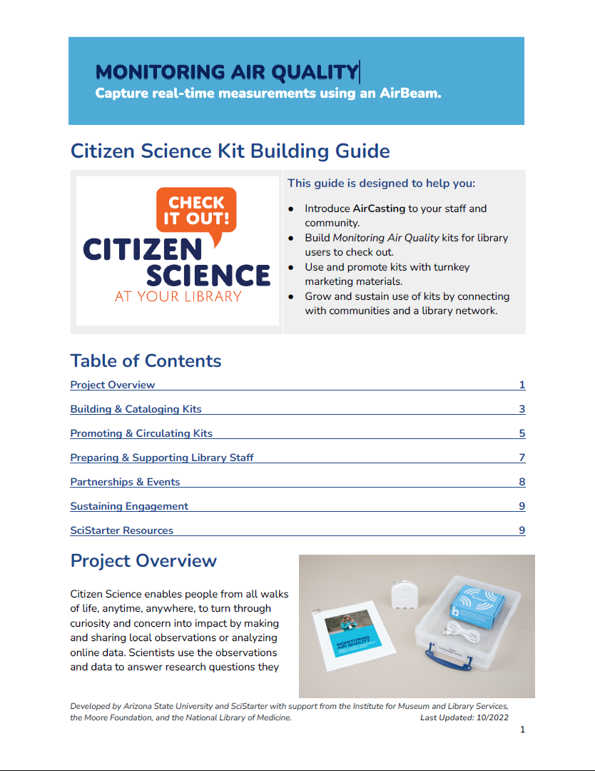 Library Kit Building Guide Monitoring Air Quality SciStarter